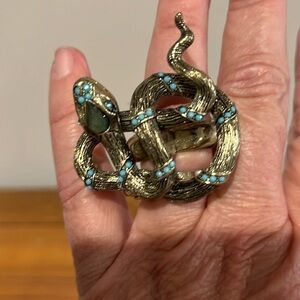 Cocktail Snake ring with elastic ring for perfect sizing.